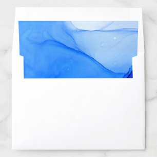 modern elegant blue and white wedding envelope liner