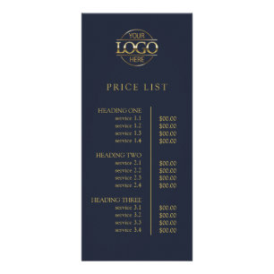 Modern Elegant Blue Business Logo Menu Price List