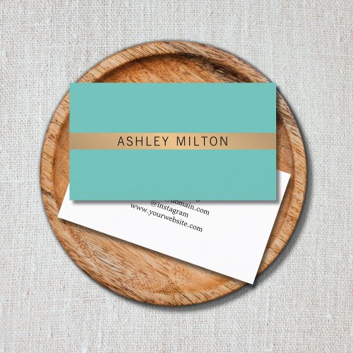 Modern Elegant Blue Gold Stripe Consultant Business Card