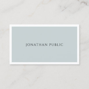 Modern Elegant Blue Green Minimalist Simple Plain Business Card