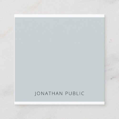 Modern Elegant Blue Green Simple Professional Cool Square Business Card