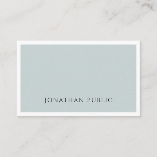 Modern Elegant Blue Green Simple Template Minimal Business Card