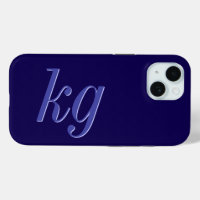 Modern Elegant Blue Monogram Initials