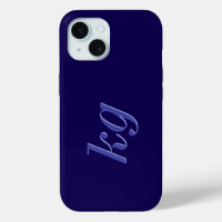 Modern Elegant Blue Monogram Initials