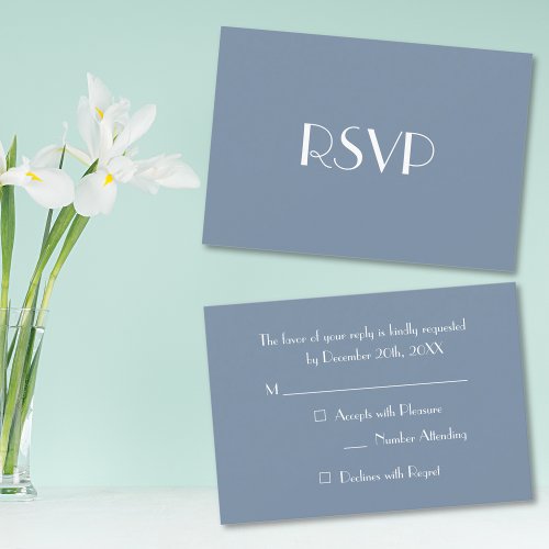 Modern Elegant Blue Party RSVP Invitation Card