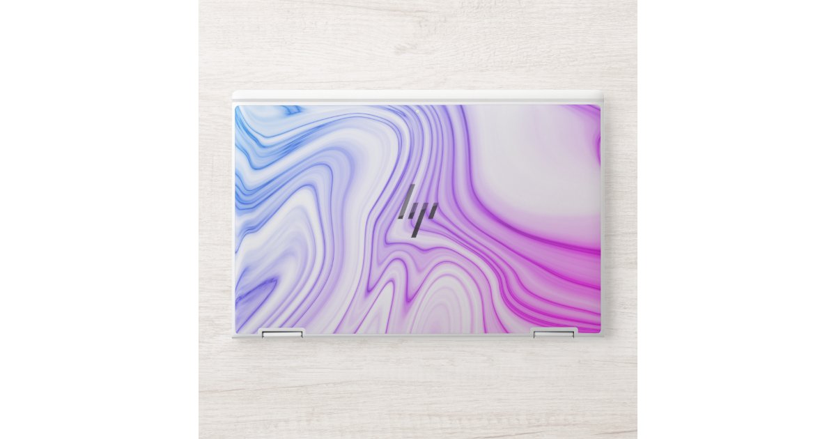 Modern Elegant Blue Pink Purple Marble Pattern HP Laptop Skin | Zazzle