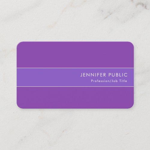 Modern Elegant Blue Violet Soft Silk Finish Luxe Business Card