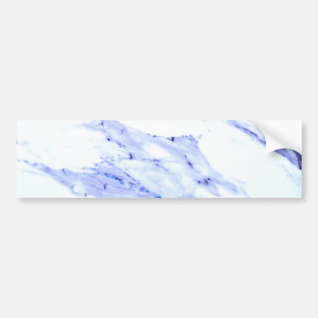 Modern Elegant Blue, White Marble granite pattern  Bumper Sticker (Front)