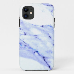 Modern Elegant Blue, White Marble granite pattern iPhone 11 Case