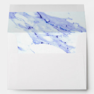 Modern Elegant Blue, White Marble granite pattern Envelope