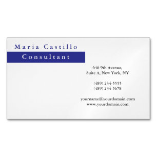 Modern Elegant Blue White Minimalist Profile Card