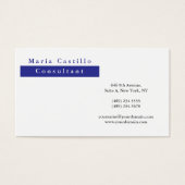 Modern Elegant Blue White Minimalist Profile Card (Front)