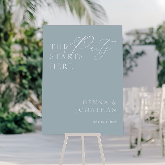 Modern Elegant Blue & White Wedding Welcome Sign (Modern Elegant Blue & White Wedding Welcome Sign)