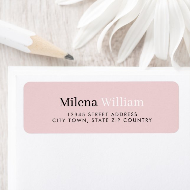 Modern Elegant Blush Pink Address Label (Insitu)