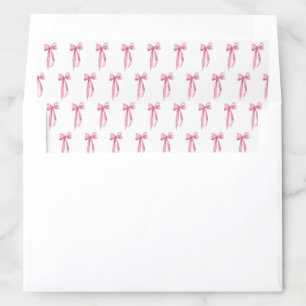 Modern Elegant Blush Pink Bow Coquette Envelope Liner