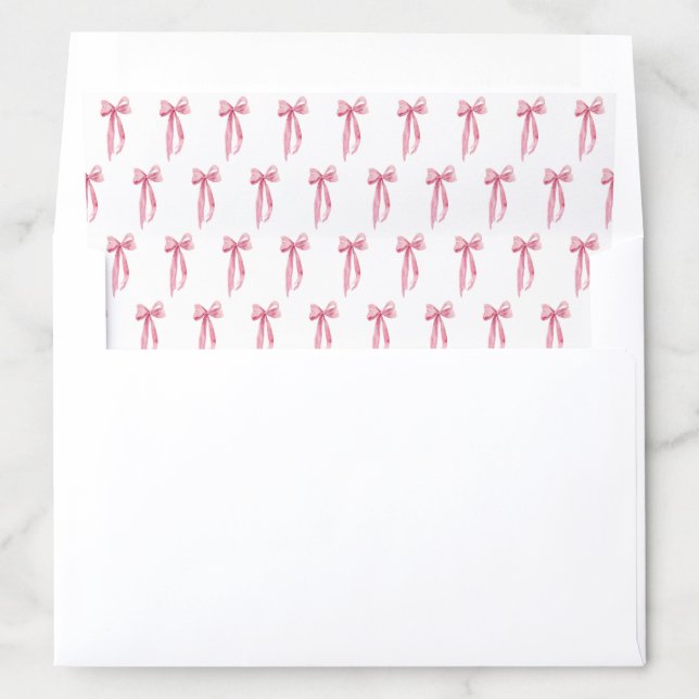 Modern Elegant Blush Pink Bow Coquette Envelope Liner (In Envelope)