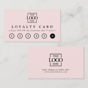 Modern Elegant Blush Pink Business Logo Reward Loyalty Card