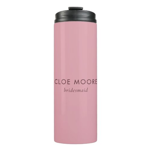 Modern Elegant Blush Pink Feminine Bridesmaid Thermal Tumbler