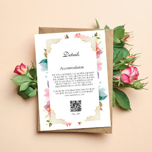 Modern Elegant Blush Pink Floral Details Muslim Invitation