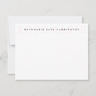 Modern Elegant Blush Pink Personalized Stationery Note Card