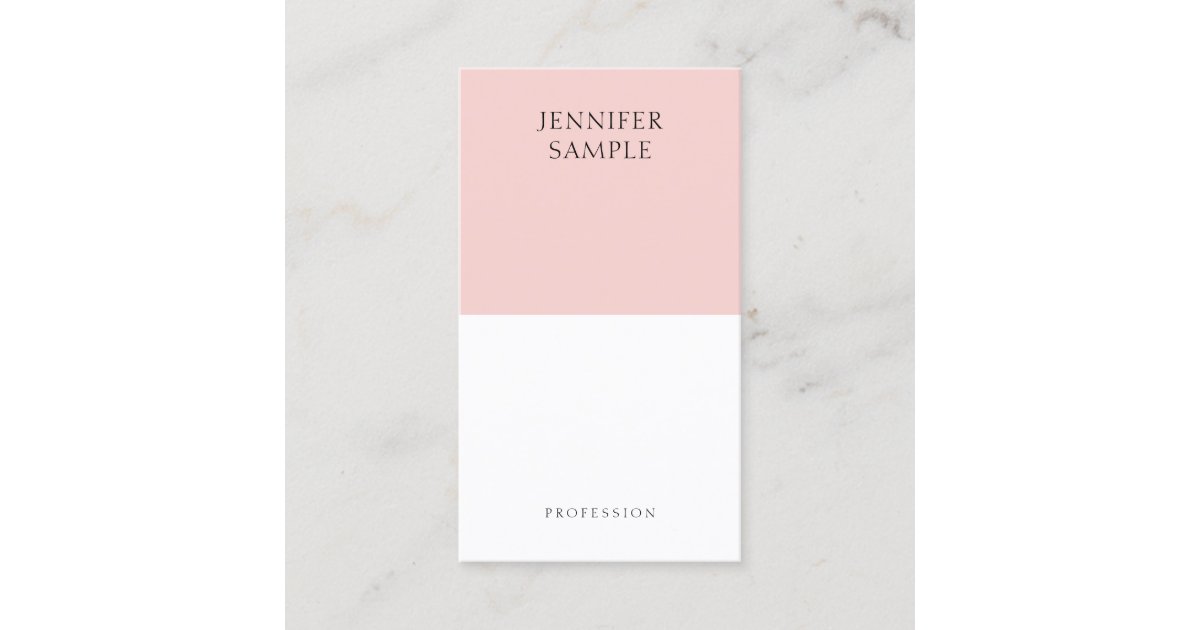 Modern Elegant Blush Pink Simple Template Trendy Business Card | Zazzle