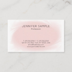 Modern Elegant Blush Pink Sleek Design Trendy Business Card