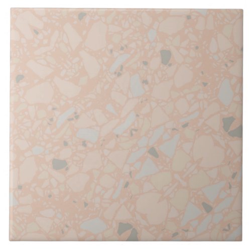 Modern Elegant Blush Pink Terrazzo Effect Tile