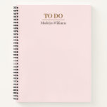 Modern Elegant Blush Pink To Do List Business Notebook at Zazzle