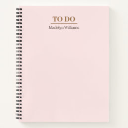 Modern Elegant Blush Pink To Do List Business Notebook