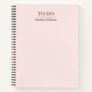 Modern Elegant Blush Pink To Do List Business Notebook