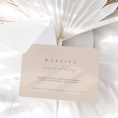 Modern Elegant Blush Pink Wedding Website Card