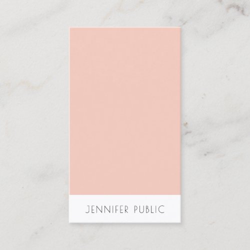 Modern Elegant Blush Pink White Template Simple Business Card