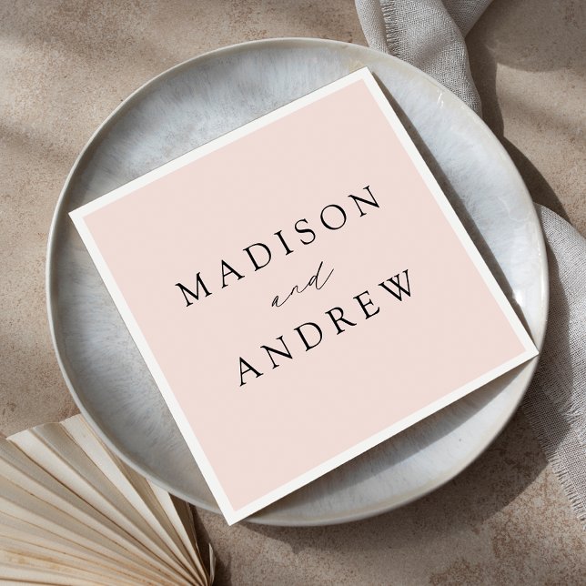 Modern Elegant Blush Wedding Napkins (Creator Uploaded)