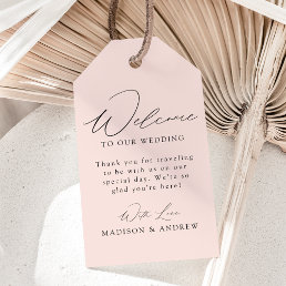 Modern Elegant Blush Wedding Welcome Gift Tags