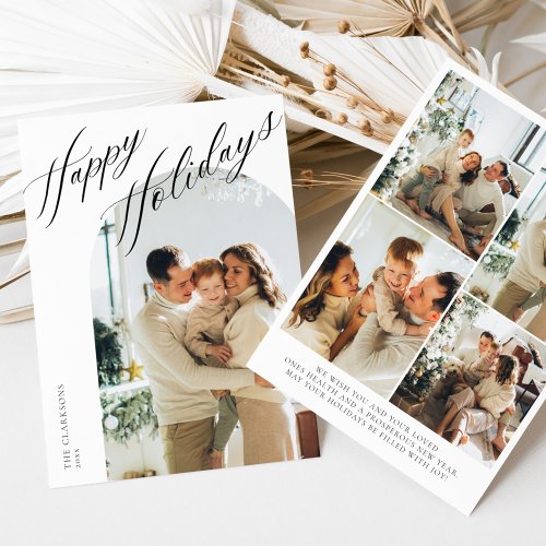 Modern Elegant Boho Script Holiday Card