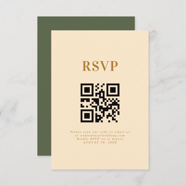 Modern Elegant Boho Wedding Typography  RSVP Card (Front/Back)