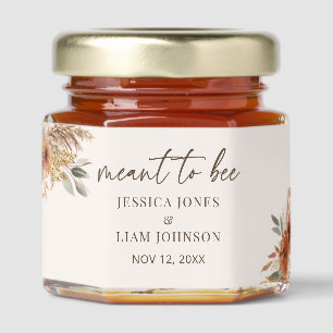Modern Elegant BohoTerracotta Fall Floral Wedding  Honey Jar Favors