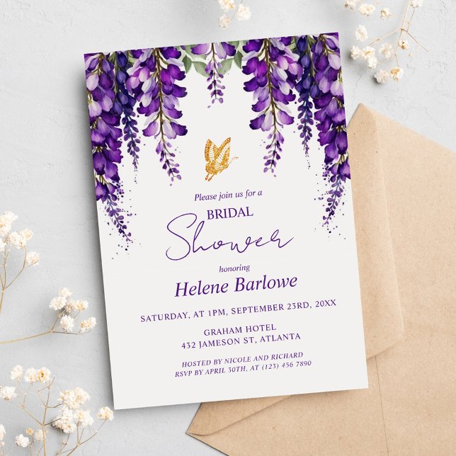 Modern Elegant Botanical Floral Bridal Shower Invitation (Modern Elegant Botanical Floral Bridal Shower Invitation)