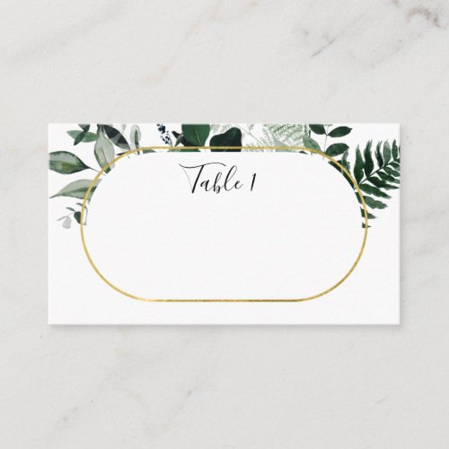 Modern elegant botanical greenery escort card