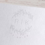 Modern Elegant Botanical Initials Wedding Monogram Embosser<br><div class="desc">Custom-designed wedding monogram embosser stamp featuring elegant hand drawn style botanical wreath with couple's initials and wedding date. Perfect for wedding save the dates,  envelops,  wedding favor packagings and more.</div>