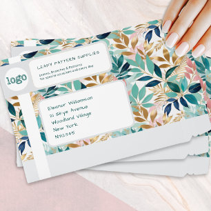 Modern Elegant Botanical Leaf Pattern Shipping Envelope Mailers
