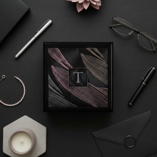 Modern Elegant Botanical Lines Pink Gray Black Gift Box