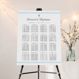 Modern Elegant Boys Baptism Seating Chart Foam Board