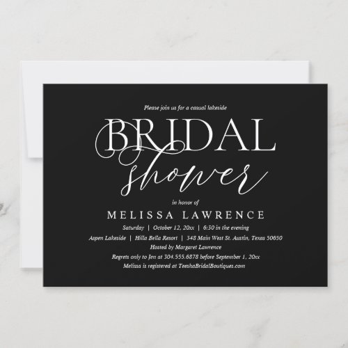 Modern Elegant Bridal Shower Dinner and Party Invi Invitation