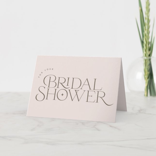 Modern, Elegant bridal shower greeting Card (Front)