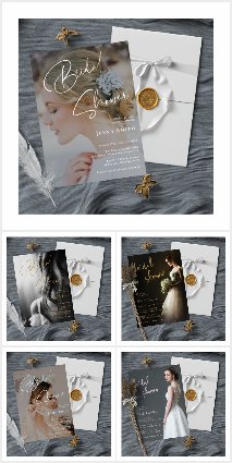Modern & Elegant Bridal Shower Party Invites