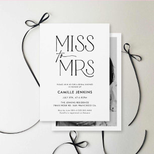Modern Elegant Bridal Shower Photo Invitation