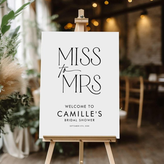 Modern Elegant Bridal Shower Welcome Sign (Modern Typography Bridal Shower Welcome Sign)
