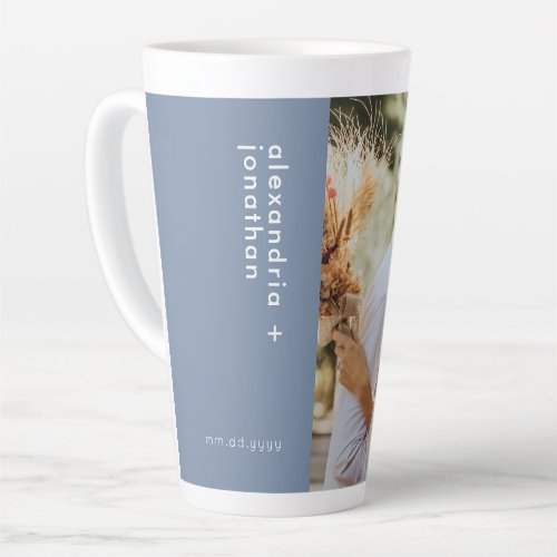 Modern Elegant Bride and Groom Photo Latte Mug