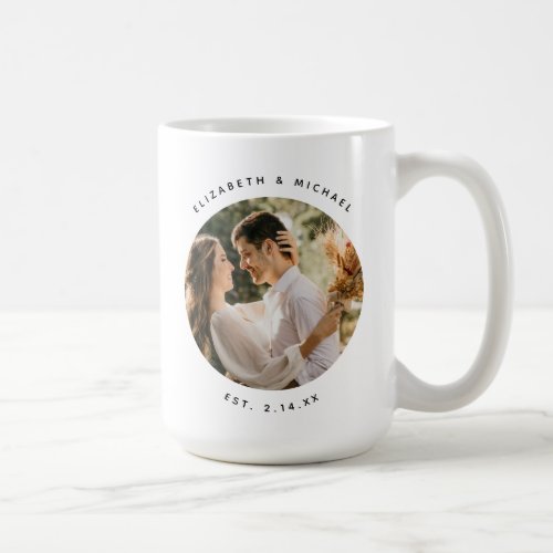 Modern Elegant Bride and Groom Wedding Photo Coffee Mug